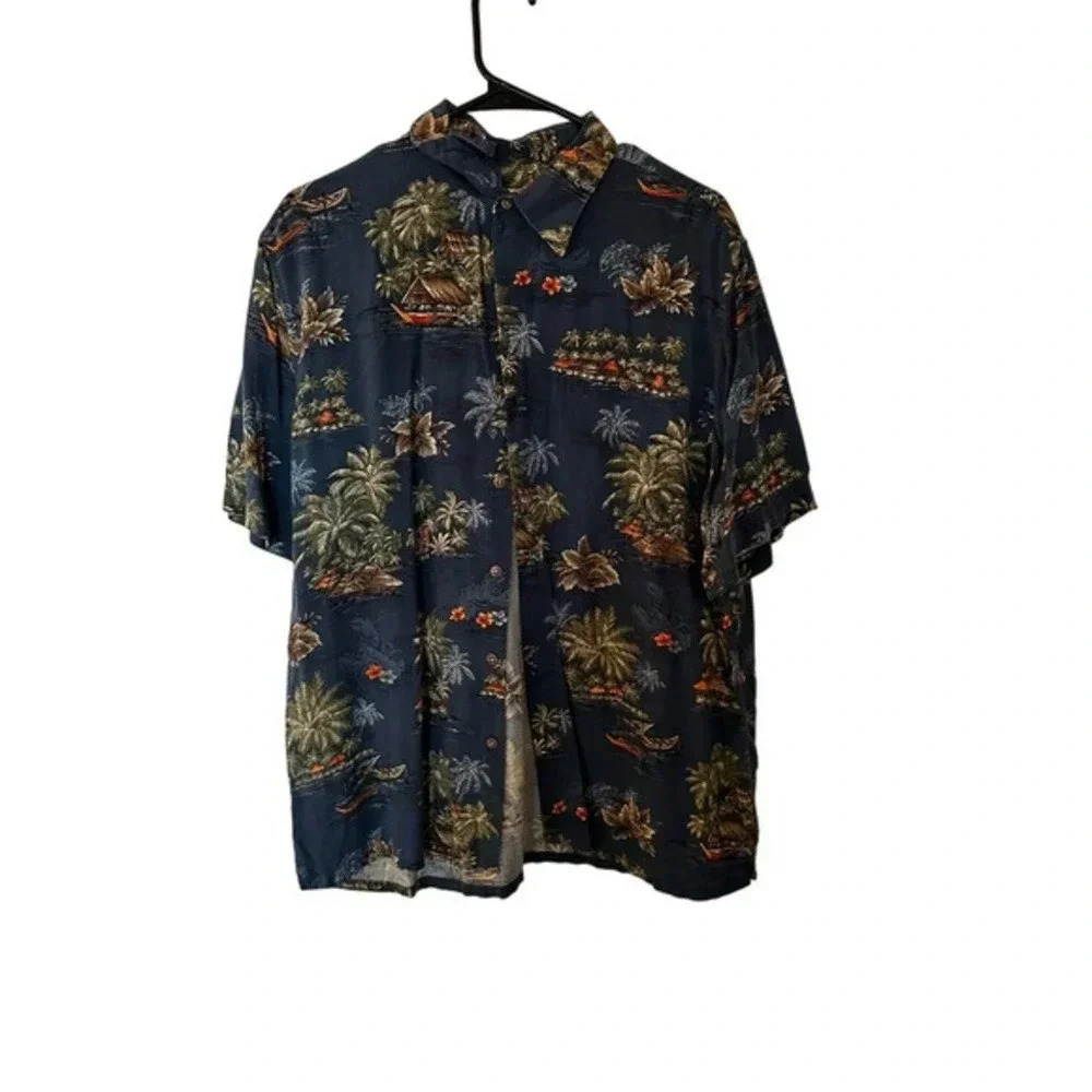 Batik Bay Rayon Tropical Hawaiian‎ Shirt Size L